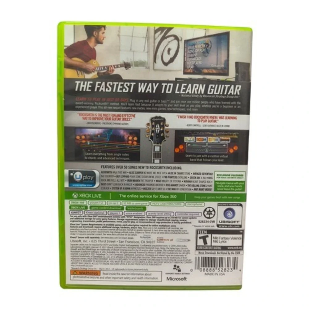 Ubisoft Microsoft Xbox 360 Rocksmith 2014 Edition Kinect No Cable